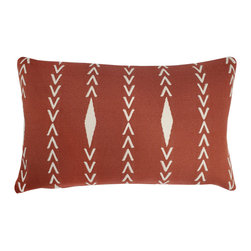 Pillow Decor - Diamond Ray Throw Pillows with Polyfill Insert, Red, 12"x20" - Decorative Pillows