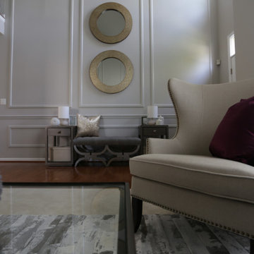 Cream Inspired Foyer, Dining, & Living Room