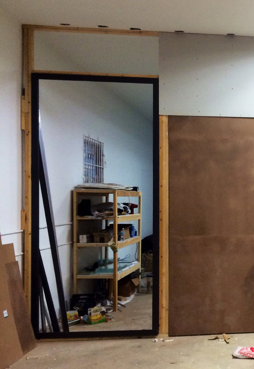 Industrial Lofts Work Room Divider Wall in Egyptian Theme (120" Glass)