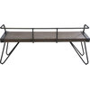 LumiSource Stefani Bench in Antique Metal and Walnut Wood