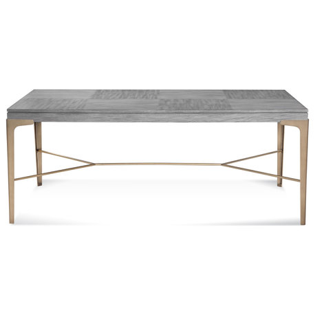Nylah Dining Table - Platinum/Brushed Gold