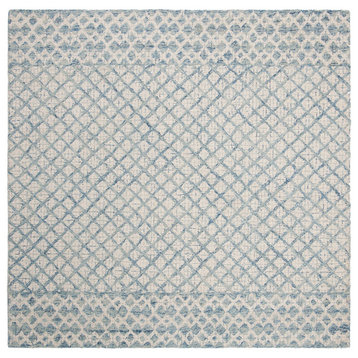 Safavieh Abstract Abt203A Geometric Rug, Blue/Ivory, 6'0"x6'0" Square