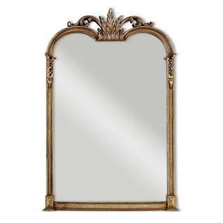 Antique Decorative Mirror in Champagne Silver Leaf Dark Undertones