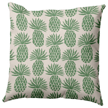20" x 20" Pineapple Stripes Decorative Throw Pillow, Sage
