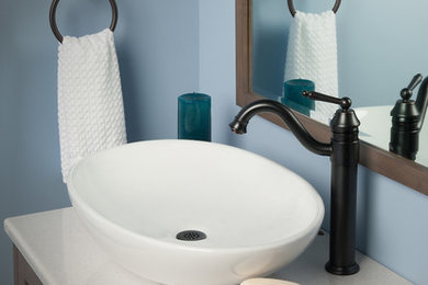 Bathroom - traditional bathroom idea in Phoenix with a vessel sink