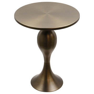 24" Matte Golden Bronze Accent Table