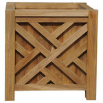Goldenteak - Teak Planter Chippendale 15" - Teak Planter, all Grade A teak wood. 15" Sq X 15"H. Perfect for container gardening, in the house, on the deck or patio.
