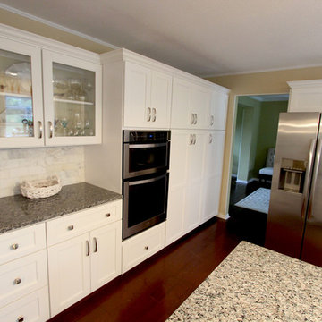 White Kitchen Refaced Cabinets with Gray Granite Countertops ~ Medina, OH