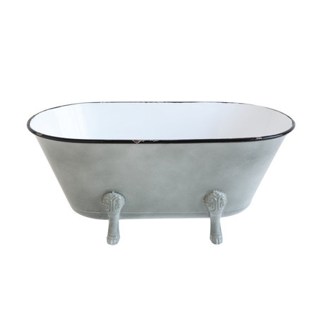 Decorative Grey Metal Bathtub Container with Feet