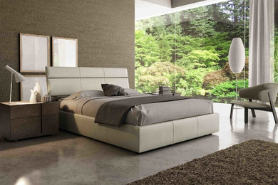 Bedroom - contemporary bedroom idea in Milwaukee