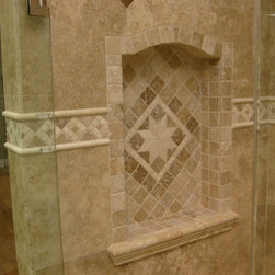 travertine shower - Tile