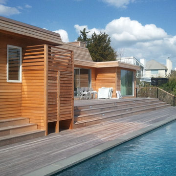 Contemporary with Wood Decking Throughout