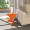 Leisuremod Randolph Modern Triangle Accent Side End Table, Orange, Set of 4