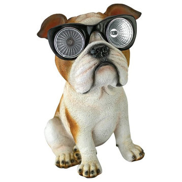 Bright Eyes Solar Pug Dog Statue
