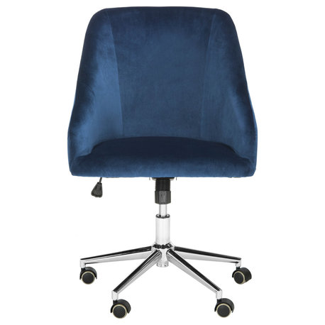 Adrienne Swivel Office Chair - Navy, Chrome