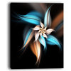 "Blue Brown Digital Art Fractal Flower" Large Canvas Print, 30"x40"