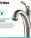 Riviera Single Handle 1-Hole Vessel Bathroom Faucet, Satin Nickel
