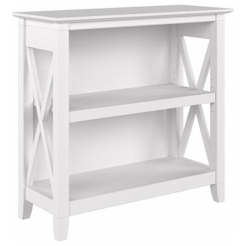 Bush Furniture Key West Small 2 Shelf Bookcase in Pure White Oak