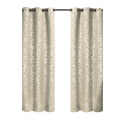 Royal Tradition - Virginia 2PC Blackout Weave Grommet Panels, Beige, 74"x96" - Curtains