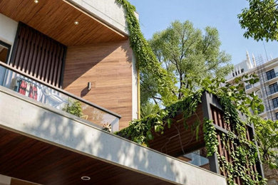 Example of a danish exterior home design in Delhi