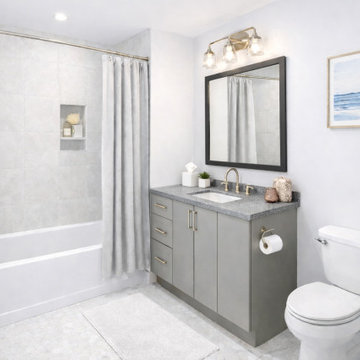 Euro Velour Matte Grey Gallery | Bathroom Projects