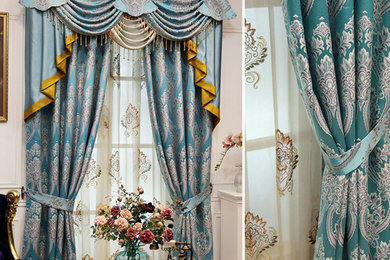 Customized Curtains in Blue Color