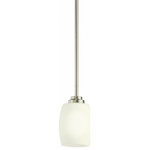 Kichler Lighting - Kichler Lighting Eileen - One Light Mini-Pendant - Named after famed furniture designer Eileen Gray,Eileen One Light Min Brushed Nickel White *UL Approved: YES Energy Star Qualified: n/a ADA Certified: n/a  *Number of Lights: Lamp: 1-*Wattage:100w A19 Medium Base bulb(s) *Bulb Included:No *Bulb Type:A19 Medium Base *Finish Type:Brushed Nickel