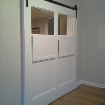 White sliding interior barn door