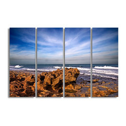 Ready2HangArt - Ready2hangart Bruce Bain 'Rock Beach II' Canvas Wall Art - Prints And Posters