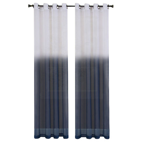 Essence Window Curtain Panel, 52"x63", Blue