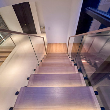 Project #126 | Contemporary Staircases with Integrated LEDs & Glass Railing