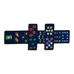 Fun Rugs - Fun Rugs Fun Time Shape Collection Hopscotch w/Counters Area Rug, 30"x78" - Kids Rugs