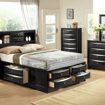 Ireland Storage Bedroom Set, Black
