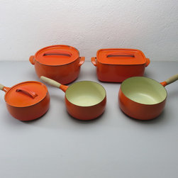 bater&iacute;a de cocina metal esmaltado naranja - Cookware Sets