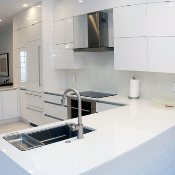 High Gloss Acrylic Kitchen featuring Dekton Countertop