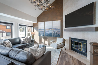 Living room - contemporary living room idea in Denver