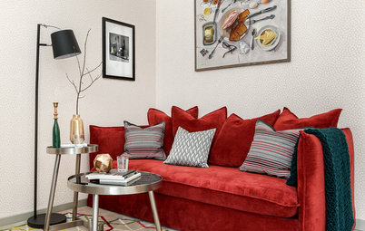 Houzz тур: Квартира для студента — с фрамугами и красным диваном
