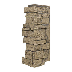 142-BRIGHTON WIDE STACKED STONE CORNER 24"H X 11"W X 1 1/4"D - Wall Panels