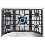 Empava - Empava 30" Gas Stove Cooktop with 5 Burners NG/LPG Convertible Stainless Steel - Empava 30" Gas Stove Cooktop with 5 Italy Sabaf Sealed Burners NG/LPG Convertible in Stainless Steel EMPV-30GC5B7C