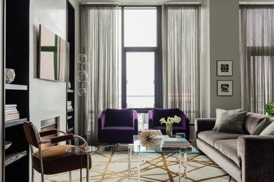 Living room - contemporary living room idea in Boston