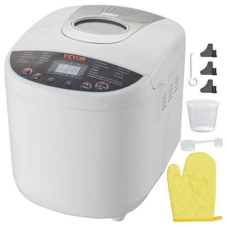 VEVOR 2LB 19-in-1 Bread Maker Automatic Compact Dough Machine Nonstick White