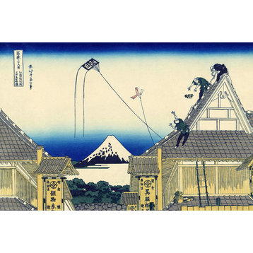 A Sketch Of The Mitsui Shop by Katsushika Hokusai, art print