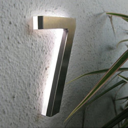Modern Led House Number 5" Outdoor By Luxello LED - House Numbers
