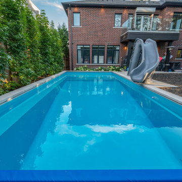 Fiberglass Pool Ideas - Fiberglass Lap Pool with Interlocking Deck