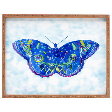 Deny Designs Cayenablanca Watercolour Butterfly Rectangular Tray