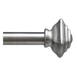 Custom Wrought Iron Drapery Hardware - Square Cap Pewter - Window Treatment Accessories