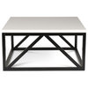 Kaya 2-Toned Wood Square Coffee Table, White and Black