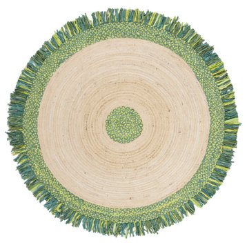 Safavieh Cape Cod Collection CAP212 Rug, Green/Natural, 6' Round