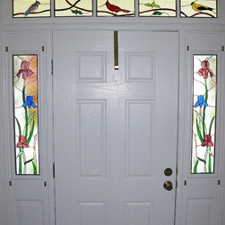 Floral Irises Myers - Stained Glass Panels