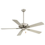 Minka Aire - Minka Aire F556-BN, Contractor Plus - 52" Ceiling Fan - 52`` 5-Blade Ceiling Fan in Brushed Nickel Finish with Silver Blades